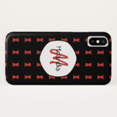 Red Hourglass Black Widow Pattern Monogramname Case-Mate iPhone Case (Achterkant (horizontaal))