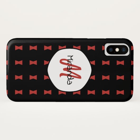 Red Hourglass Black Widow Pattern Monogramname Case-Mate iPhone Case (Achterkant (horizontaal))
