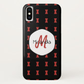 Red Hourglass Black Widow Pattern Monogramname Case-Mate iPhone Case (Achterkant)