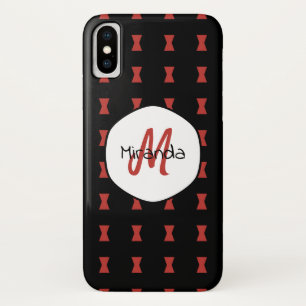 Red Hourglass Black Widow Pattern Monogramname Case-Mate iPhone Case