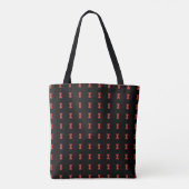 Red Hourglass Black Widow Pattern Monogramname Tote Bag (Achterkant)