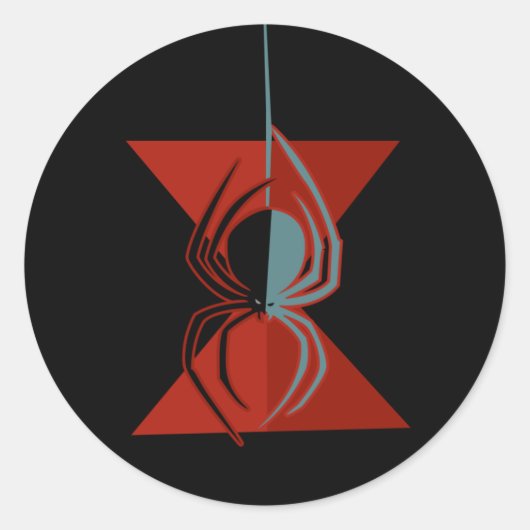 Red Hourglass Spider Ronde Sticker (Voorkant)