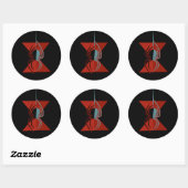 Red Hourglass Spider Ronde Sticker (Vel)