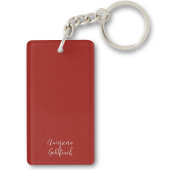 Red House Finch Bird Painting Initiaal Vogelkijker Sleutelhanger