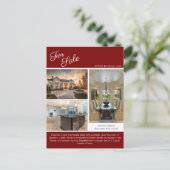 Red House For Sale Real Estate Listing Briefkaart (Staand voorkant)