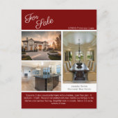 Red House For Sale Real Estate Listing Briefkaart (Voorkant)