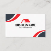 Red House Roof Modern Real Estate Agent Visitekaartje (Voorkant)