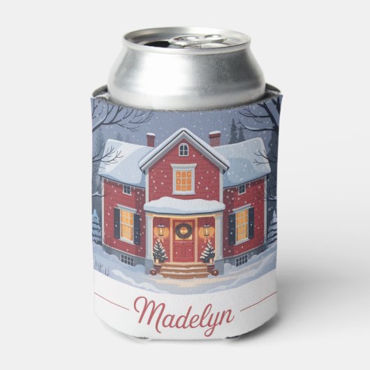 Red House Snow Can Sleeve Blikjeskoeler (Blikje Voorkant)