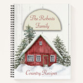 Red House Winter Scene Recipe notebook Notitieboek (Voorkant)