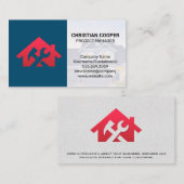 Red House Wrench Logo | Home Reparaties Visitekaartje (Voorkant / Achterkant)