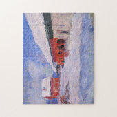 Red Houses Bjornegaard Snow Norway Monet Fine Art Legpuzzel (Verticaal)