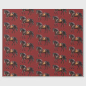 Red Howdy Cowgirl Cowboy Western Horse Cadeaupapier (Vlak)