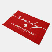 Red Howdy Houndstooth Deurmat (Schuin)