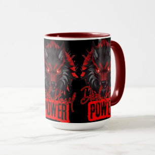 Red Howl Ninja Wolf Dark Magic Design Mok
