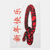 Red Huge Snake Theedoek (Verticaal)
