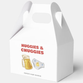 Red Huggies Chuggies Beer Diaper Boy Baby Shower  Bedankdoosjes