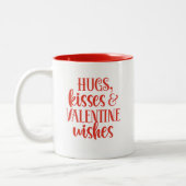 Red Hugs Kisses Valentijnsdag Coffee Mok (Links)