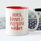 Red Hugs Kisses Valentijnsdag Coffee Mok