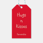 Red Hugs n kisses Stickers Cadeaulabel (Voorkant)