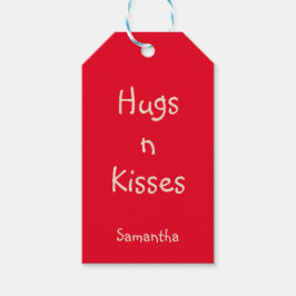 Red Hugs n kisses Stickers Cadeaulabel