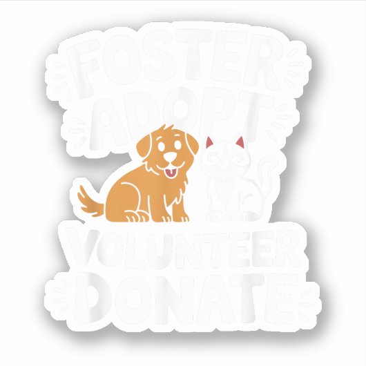 Red huisdier Pleeg Adoptie Vrijwilliger Doneer Hon Sticker (Voorkant)