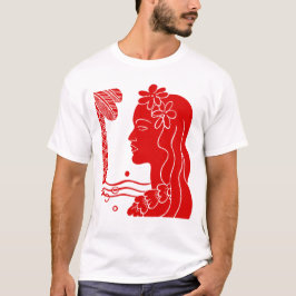 Red Hula Girl Head T-Shirt