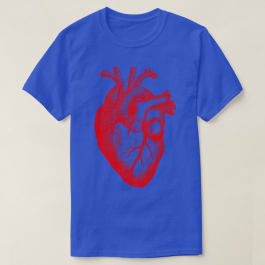 Red Human Heart Anatomical Med Student Valentijns T-shirt (Design voorkant)