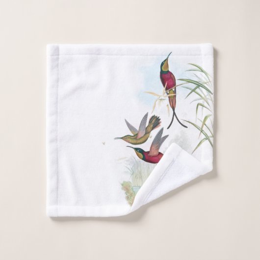 Red Hummingbird Birds Wildlife Bath Towel Set Bad Handdoek (Wasdoekje)