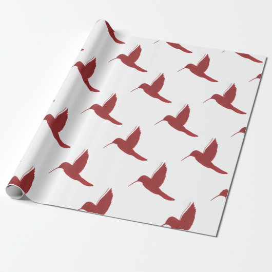 Red Hummingbird Cadeaupapier (Uitgerold)