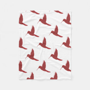 Red Hummingbird Fleece Deken