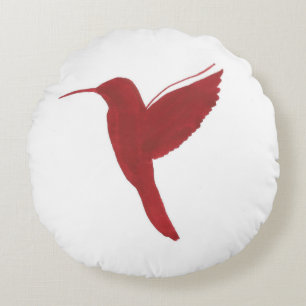 Red Hummingbird Rond Kussen