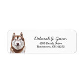 Red Husky Dog Return Label (Voorkant)