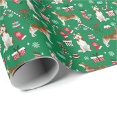 Red Husky kersthond Cadeaupapier (Rol Hoek)