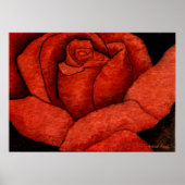 "Red Hybrid Tea Roos" Roos Poster van tuinbouwprod (Voorkant)