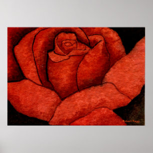 "Red Hybrid Tea Roos" Roos Poster van tuinbouwprod
