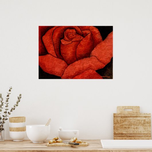 "Red Hybrid Tea Roos" Roos Poster van tuinbouwprod (Keuken)