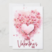 Red hydrangea heart Happy Valentines Day Feestdagenkaart (Voorkant)