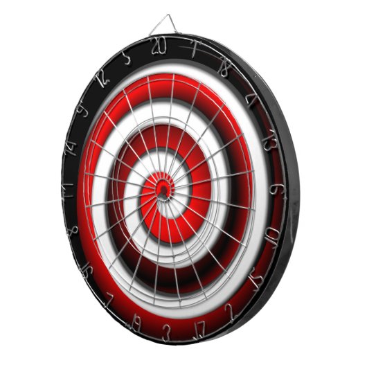 Red Hypnotic Spiral Dartbord (Voorkant Rechts)