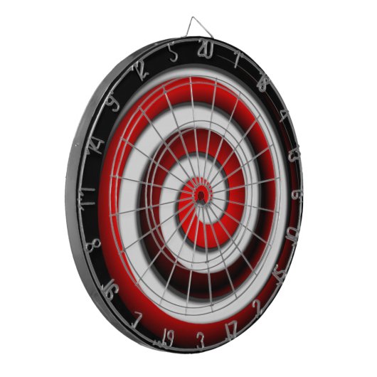 Red Hypnotic Spiral Dartbord (Voorkant Links)