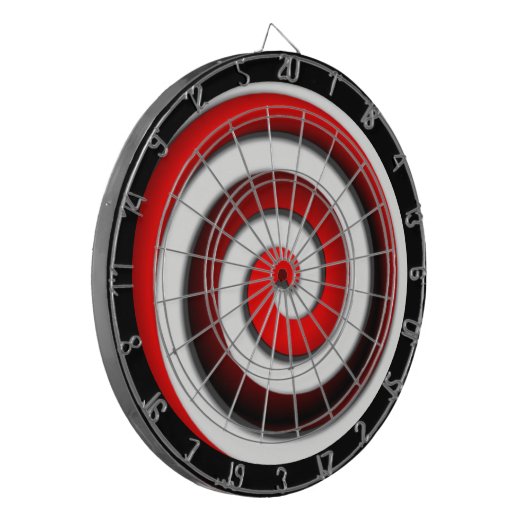 Red Hypnotic Spiral Dartbord (Voorkant Links)