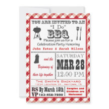 Red I Do Barbecue Invitation