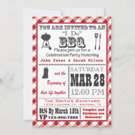 Red I Do Barbecue Invitation Kaart