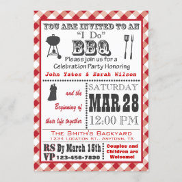 Red I Do Barbecue Invitation Kaart