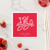 Red I Do BBQ Wedding Napkins Servet (Insitu)