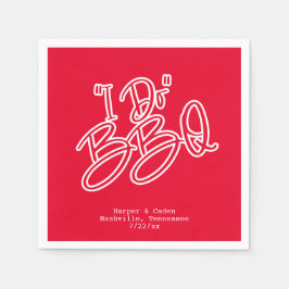 Red I Do BBQ Wedding Napkins Servet