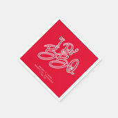 Red I Do BBQ Wedding Napkins Servet (Hoek)