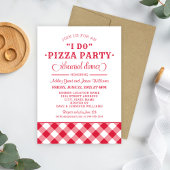 Red "I do" Pizza Party Wedding Rehearsal Kaart