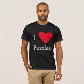 Red I Heart Puzzles T-shirt (Voorkant volledig)