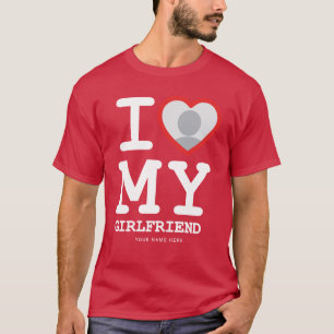 Red I Love My Vriendin Photo Text T-Shirt