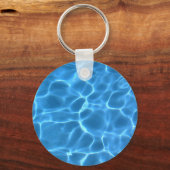 Red I Love Swimming Blue Swimming Pool Sleutelhanger (Achterkant)